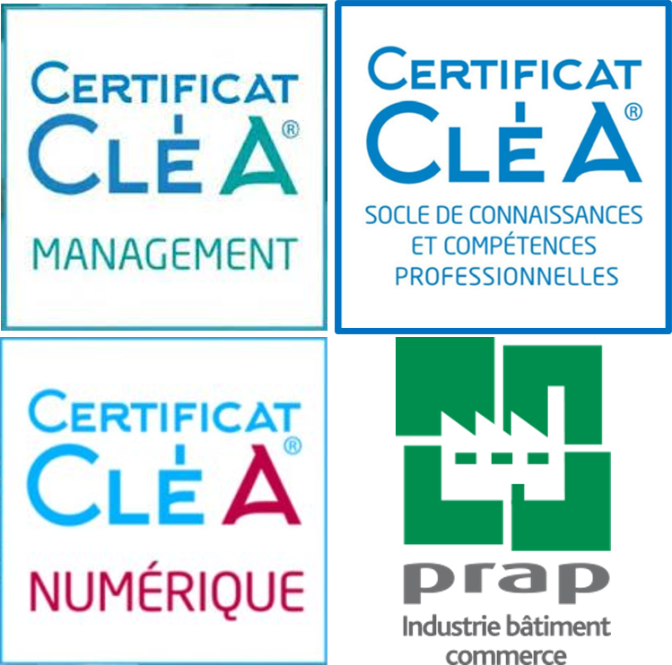Certifications Coherences : Certificat Cléa, Datadoc, PRAP, Voltaire, ARS